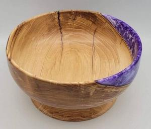 Bol en bois d'acacia et résine époxy fait main, finition brillante, sans BPA, design artistique moderne pour la décoration de table de luxe, cuisine - Product Image 4