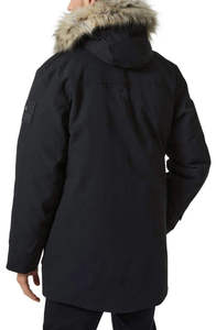 Veste parka d'hiver noire pour homme, doublure en fausse fourrure, coupe-vent, fermeture éclair, doudoune - Product Image 3