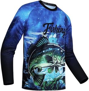 Chemise de pêche à manches longues pour homme, impression par transfert thermique, UPF 50, 100 % polyester, pull uni - Product Image 1