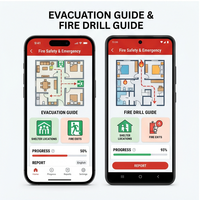 Application de sécurité incendie RoyalCraft Enterprise : alertes d'urgence, conseils de prévention des incendies, guide d'évacuation et SOS pour iOS/Android/Linux/Mac