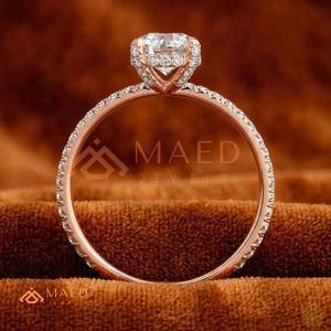 Anillo de Moissanita con Corte Redondo Chapado en Oro Rosa, Elegante Joya de Compromiso y Promesa Nupcial para Mujer, Uso Diario, Regalo, Estilo Limitado, EE. UU. - Product Image 3
