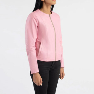 Women's Fit Moto Coat Long Sleeve Genuine Sheep Skin <b>Biker</b> <b>Jacket</b> with Zipper Front Casual Winter Outerwear <b>Jackets</b> - Product Image 3