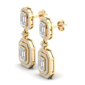 REYES Luxury HPHT CVD 5.3 Carat Lab Grown Diamond <b>Earrings</b> in 925 Sterling Silver Dangle Drop Wedding <b>Fine</b> Jewelry for Women - Product Image 3