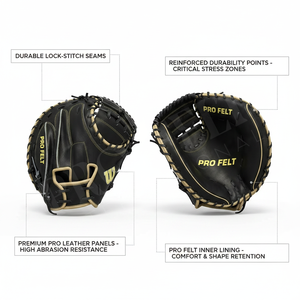 Gant de receveur de baseball 100 % haute qualité, fait sur mesure en cuir, pour l'entraînement, durable, pour jeunes et adultes, softball/baseball - Product Image 2