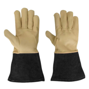 Heavy-Duty Cowhide Grain & Split Leather Safety Cuff TIG Welding Gloves Anti-Cut Anti-Slip Anti-Vibration Flame Retardant <b>Fire</b> - Product Image 2