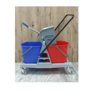 Carrito de fregado de doble cubo de 40 L de calidad premium con doble escurridor para limpieza de suelos en hoteles, hospitales, comercios e industrias - Product Image 5