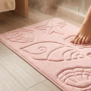 Alfombra de Baño Moderna Lavable con Estampado de Peces Tropicales Decorativos |   Alfombra Rectangular de Espuma Viscoelástica Gruesa con Base de Goma Antideslizante para el Hogar - Product Image 5