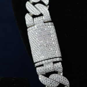 925 Sterling Silver Gold Plated Classic Heavy Weight Claw Setting VVS Moissanite Iced Cuban Link Men's Anniversary Gift Necklace - Product Image 4