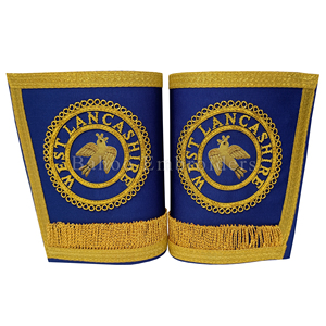 Manchette de Grand Maître Maçonnique pour Loge Bleue, violette avec broderie à la main en fil de soie, insignes - Product Image 6