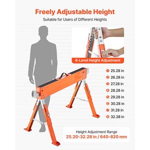 Set di 2 Cavalletti da Lavoro Pieghevoli Resistenti, Capacità di Carico 1800 Libbre, Altezza Regolabile, Nuovi o Usati - Product Image 4