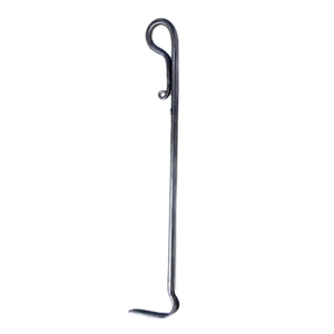Palo de leña forjado a mano de hierro con acabado negro para chimenea, hogar, jardín y uso exterior - Product Image 2