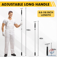 XM-G15 Grattoir mural extensible robuste avec perche télescopique, couteau à mastic durable