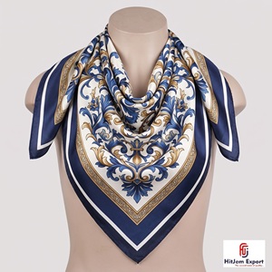 Fabricant d'écharpes imprimées en satin, vente en gros, OEM, ODM, marque privée, design personnalisé, cadeau promotionnel, Kenya, Nigéria, Ghana - Product Image 1