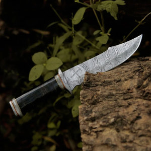Couteau à lame fixe haut de gamme, neuf, fait main, en acier Damas, couteau de chasse, couteau Bowie tranchant, couteau de survie avec manche en nacre - Product Image 3