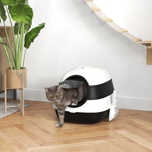 Lettiera per Gatti Bianca e Nera con Coperchio a Cupola - Accessorio - Product Image 1