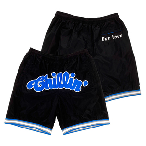 Conjunto Deportivo Informal para Hombre de Alta Calidad, Color Negro con Rayas Azules y Blancas, Chaqueta con Cierre Frontal y Pantalones Cortos, para Verano - Product Image 4
