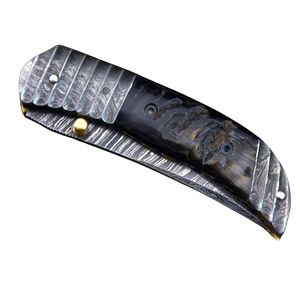 Cuchillo de Caza de Acero con Patrón Damasco, Hoja Fija, Mango de Madera y Funda de Cuero, Hecho a Mano, para Camping, Senderismo y Uso General al Aire Libre - Product Image 2
