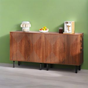 Credenza Classica Vintage in Noce da 59 Pollici, Mobile Buffet Autoportante in Legno con Vano Portaoggetti per Cucina - Product Image 2