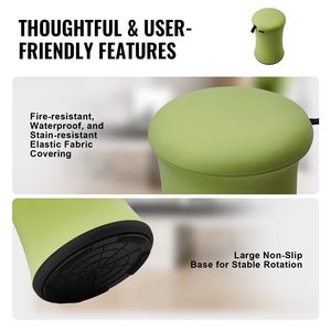 Chaise à bascule réglable en hauteur (19,3-25 po) avec revêtement en tissu, assise souple en éponge de fer, chaise de bureau - Product Image 5