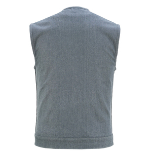 Gilet de moto en jean gris premium pour homme, sans manches, style motard, veste tactique en coton, gilet décontracté, vêtement d'extérieur tendance - Product Image 4