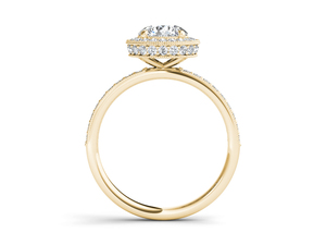 Anillo Solitario de Oro Sólido de 14K con Diamante Cultivado en Laboratorio de 1 Quilate, Corte Brillante Redondo, VS VVS EF, con Detalle Milgrain, para Uso Diario y Bodas - Product Image 2
