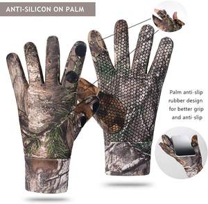 Gants de chasse camouflage, à doigts entiers ou sans doigts, antidérapants, imperméables, tactiques, pour tir à l'arc, avec fermeture auto-agrippante - Product Image 3