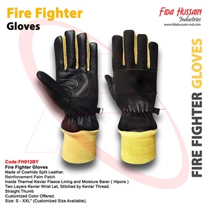 Gants de pompier en cuir de vachette fendu de la meilleure qualité doux et confortable en cuir Barer d'humidité quotidien - Product Image 6