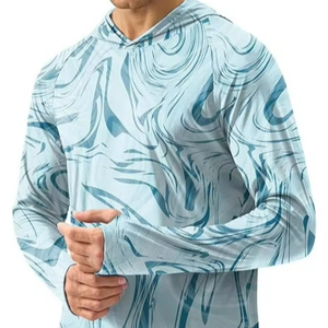 Camisa de Pesca de Manga Larga con Capucha para Hombre, Secado Rápido, Estampado de Palmeras Rosas, Protección UPF 50 Anti-UV, Poliéster - Product Image 4