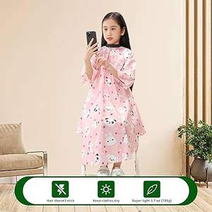 Kids Barber <b>Cape</b> Adjustable Snap Closure Sleeves Water-Resistant Eco-Friendly Customizable Size Color for Boys Girls - Product Image 2