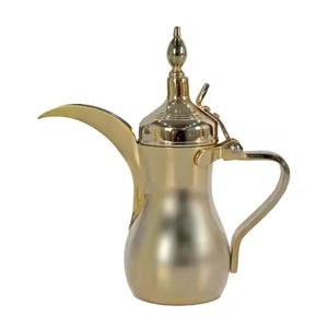 Cafetière Dallah en métal arabe de qualité supérieure pour le service traditionnel du café à la maison - Product Image 5
