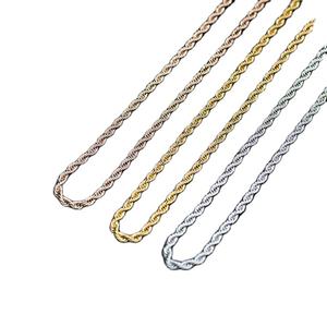 Cadena de Plata de Ley con Diseño de Cuerda Trenzada, Chapada en Oro Sólido, Unisex, con Certificado GRA, Joyería de Moissanita, Cadena de Cuerda Trenzada Lisa - Product Image 1