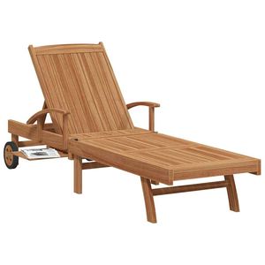 Chaise longue en teck massif 76,77 x 23,23 x 30,91 pouces, couleur marron - Product Image 3