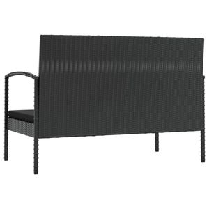 Conjunto de Muebles de Jardín de Ratán PE Negro con Acero con Recubrimiento en Polvo y Vidrio, Muebles de Exterior Premium - Product Image 5