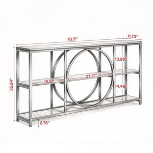 Consolle Regolabile in Stile Industriale, Tavolo Consolle Lungo Moderno di Lusso per Ingresso, Magazzino, Casa, Soggiorno, Appartamento - Product Image 3