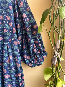 Robe maxi en coton à fleurs bohèmes, imprimée à la main, brodée, avec des franges, style décontracté, design durable - Product Image 4