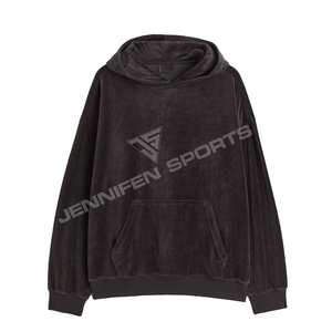 Sweat-shirts pour hommes, décontractés, à capuche, en velours 100%, tissu uni, respirant, design tendance, élégants, OEM - Product Image 1