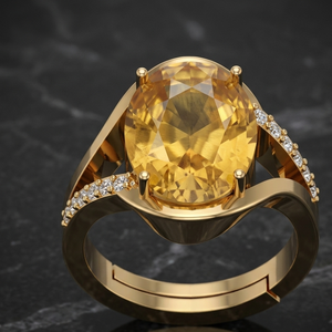 Yellow Stone Oval <b>Ring</b> US 6 CZ 925 Sterling Silver 18K Gold Plated Luxury Party Wear <b>Ring</b> Gift At Wholesale Price - Product Image 1