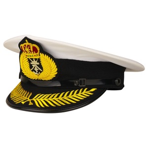 Gorra Formal Blanca Personalizada con Diseño de Laurel Bordado en Oro, Banda Negra, Bordado a Mano, para Hombre Adulto, 56-58CM - Product Image 2