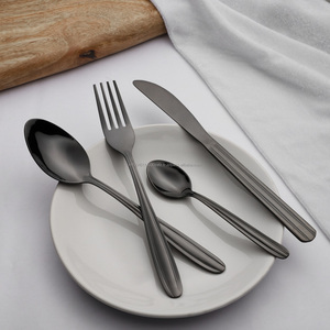 Juego de cubiertos/cubiertos de acero inoxidable con arcoíris PVD de oro rosa Grado 202/304 Cuchara brillante Tenedor y cuchillo Cuchara de bebé para mesa de comedor - Product Image 2