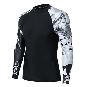 Custom Fishing Training Nylon Spandex Rash Guard With UPF 50 Ergonomic Seams And Custom Chest Logo Long Sleeve <b>Compression</b> <b>Shirt</b> - Product Image 4