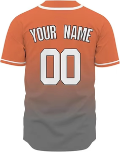 Camiseta de Béisbol Personalizada para Hombre, Manga Corta, Cierre de Botones, Impresión Sublimada con Nombre del Equipo 00, Poliéster Transpirable, Corte Regular - Product Image 4
