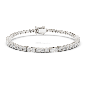 Bracelet long en argent et or 22 carats avec zircon cubique moderne pour femmes, bijoux bicolores chics pour toutes les occasions. - Product Image 6