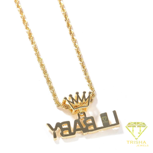 Hip Hop Moissanite Crown <b>Name</b> Pendant Necklace Custom Personalized Gold Color Jewelry Luxury <b>Chain</b> Necklace For Men Women - Product Image 2