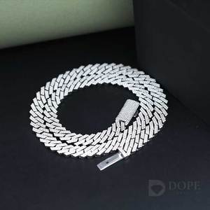 Cadena Cubana Miami de 16 mm en Plata de Ley 925 con Diamantes Cultivados en Laboratorio, Joyería Hip Hop de Moda, Regalo Unisex para Todos los Amantes de la Cultura Cubana - Product Image 4