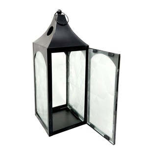 Wholesale Elegant Style <b>Black</b> Metal Candle Holder <b>Lantern</b> for Home and Garden Floor Decorations - Product Image 2