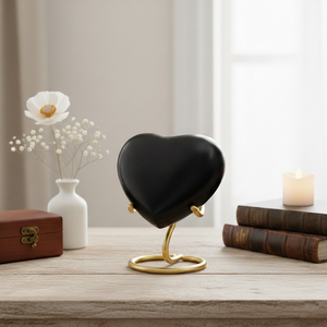 Blue Marble Granite Finish Small <b>Keepsake</b> <b>Ashes</b> Heart Cremation Funeral Urns With Stand Customized Colours Wholesale Low Price - Product Image 6