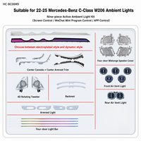 Kit d'éclairage d'ambiance pour Mercedes-Benz Classe C W206 2022-2025, ensemble d'éclairage intérieur multicolore, plug and play