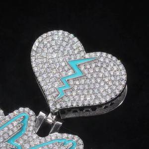 Collier unisexe en argent 925 de haute qualité avec pendentif lettre personnalisée lumineuse, style hip-hop, cadeau de bijoux pour homme - Product Image 3