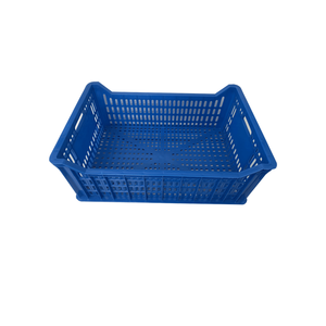 Premium Rice Fruit Storage PP Plastic Rectangle Farm Baskets Vietnam Origin Handle Recycled Materials Folin Blue Best Price OEM - Product Image 1