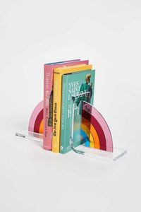 Clear <b>Acrylic</b> Bookend Organizer For Minimalist Home Decoration And Stylish Office Bookshelf Display Solution - Product Image 5